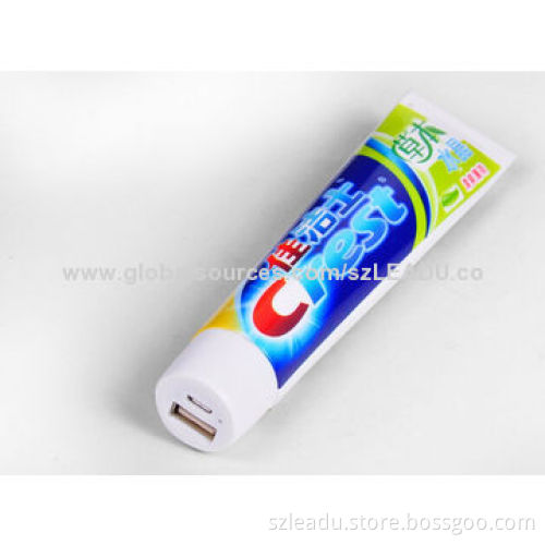 Toothpaste-shaped Power Bank, 2,200-3,000mAh for option